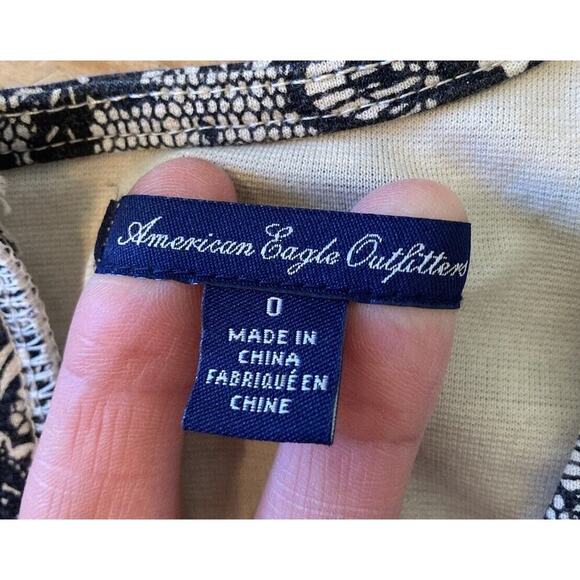 American Eagle Outfitters Floral Cut Out Back Sleeveless Dress Size 0 Black - Picture 3 of 6